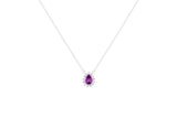 Asfour Crystal Chain Necklace With Tanzanite Pear Pendant In 925 Sterling Silver ND0098-N5