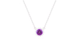 Asfour Crystal Chain Necklace With Tanzanite Round Pendant In 925 Sterling Silver ND0100-N5