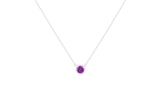 Asfour Crystal Chain Necklace With Tanzanite Round Pendant In 925 Sterling Silver ND0100-N5