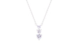 Asfour Crystal Chain Necklace With Hearts Pendant In 925 Sterling Silver ND0104