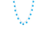 Asfour Crystal Charm Necklace With Aquamarine Round Design In 925 Sterling Silver ND0106-M