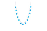 Asfour Crystal Charm Necklace With Aquamarine Round Design In 925 Sterling Silver ND0106-M