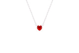 Asfour Crystal Chain Necklace With Ruby Heart Pendant In 925 Sterling Silver ND0107-R