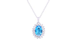 Asfour Crystal Chain Necklace With Emerald Cut Yellow Pendant In 925 Sterling Silver ND0110-Y