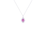 Asfour Crystal Chain Necklace With Emerald Round Pendant In 925 Sterling Silver ND0109-G
