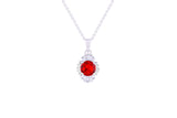 Asfour Crystal Chain Necklace With Blue Oval Pendant In 925 Sterling Silver ND0108-B