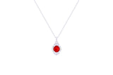 Asfour Crystal Chain Necklace With Blue Oval Pendant In 925 Sterling Silver ND0108-B