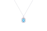 Asfour Crystal Chain Necklace With Emerald Pendant In 925 Sterling Silver ND0110-G