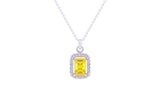 Asfour Crystal Chain Necklace With Tanzanite Round Pendant In 925 Sterling Silver ND0109-N