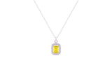 Asfour Crystal Chain Necklace With Tanzanite Round Pendant In 925 Sterling Silver ND0109-N