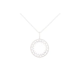Asfour Crystal 925 Sterling Silver Chain Necklace With Circle Pendant