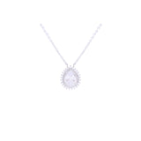 Asfour Crystal 925 Sterling Silver Chain Necklace With Zircon Stones