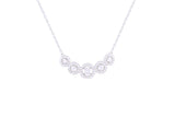 Asfour 925 Sterling Silver Necklace With Round Design Inlaid With Zircon Stones NR0493