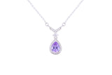 Asfour 925 Sterling Silver Necklace With Tenzanite Pear Pendant NR0498-N