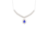 Asfour Chain Necklace With Blue Pear Design