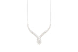 Asfour Crystal Chain Necklace With V Decorated Design In 925 Sterling Silver NR0522