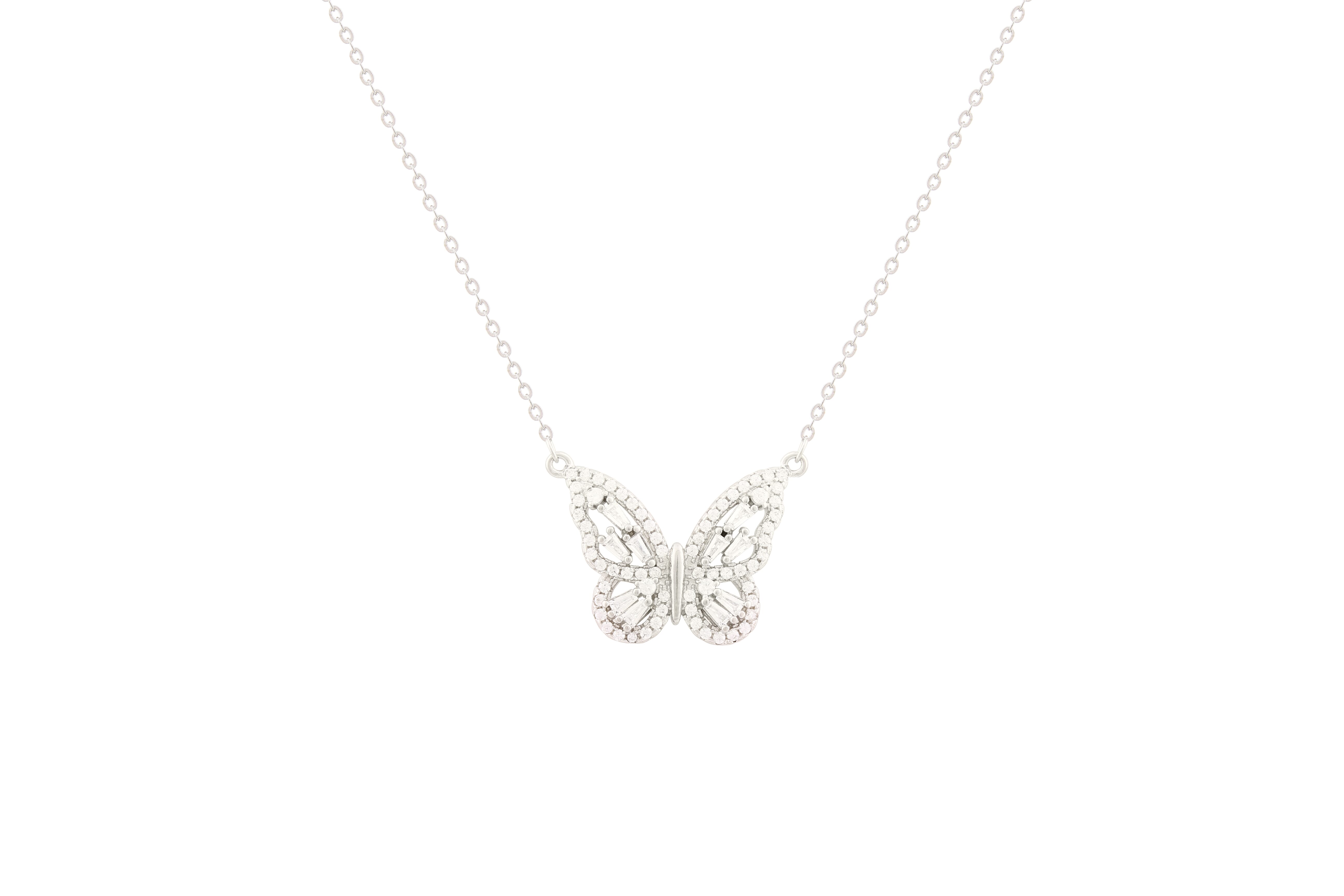 Asfour Chain Necklace With Butterfly Design