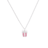 Asfour Zircon Rounded Shape 925 Sterling Silver Necklace,Rose