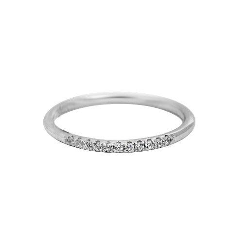 Ring R1060 - 925 Sterling Silver - Shiny - Asfour Crystal
