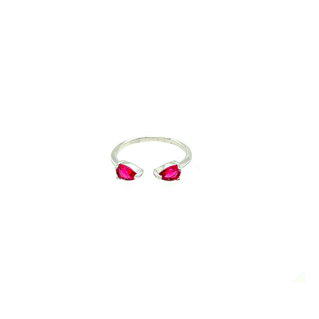 Asfour-Crystal-Sterling-Silver-925-Red-Oval-Cloves-Ring-Silver-Free-Size