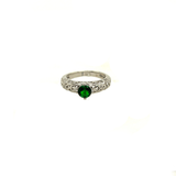 Asfour-Crystal-Sterling-Silver-925-Ring-with-Green-Lobe-Silver-size-7