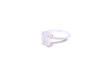 Asfour Crystal Fashion Ring With Inlaid With Baguette Zircon Stones In 925 Sterling Silver RD0007-8