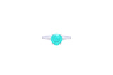Asfour Crystal Drew Ring With Aquamarine Round Design In 925 Sterling Silver RD0013-GC-8