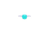 Asfour Crystal Drew Ring With Aquamarine Round Design In 925 Sterling Silver RD0013-GC-9