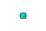 Asfour Crystal Drew Ring With Emerald Zircon Stone In 925 Sterling Silver RD0016-G-8