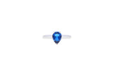 Asfour Crystal Drew Ring With Blue Pear Design In 925 Sterling Silver RD0025-B-9