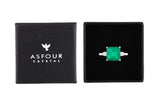 Asfour Crystal Drew Ring With Emerald Zircon Stone In 925 Sterling Silver RD0029-G-7