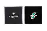Asfour Crystal Drew Ring With Green Marquise Design In 925 Sterling Silver RD0031-G-8