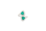 Asfour Crystal Drew Ring With Green Triangle Design In 925 Sterling Silver RD0032-G-8