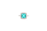 Asfour Cocktail Ring Inlaid With Aquamarine Zircon Stone In 925 Sterling Silver RR0328-GC-8