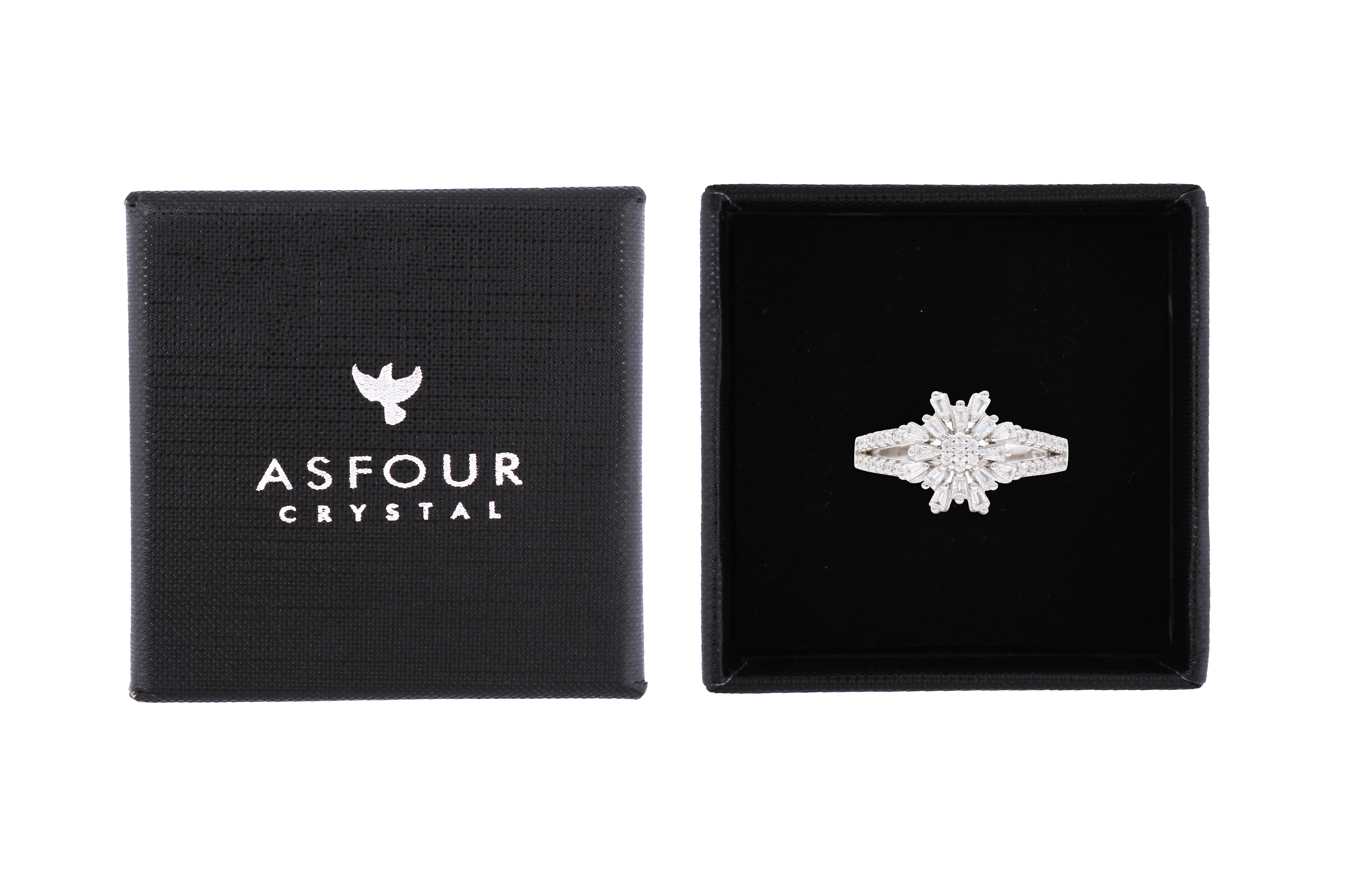 Asfour Cluster Ring With Decorative Design In 925 Sterling Silver RR0334-7