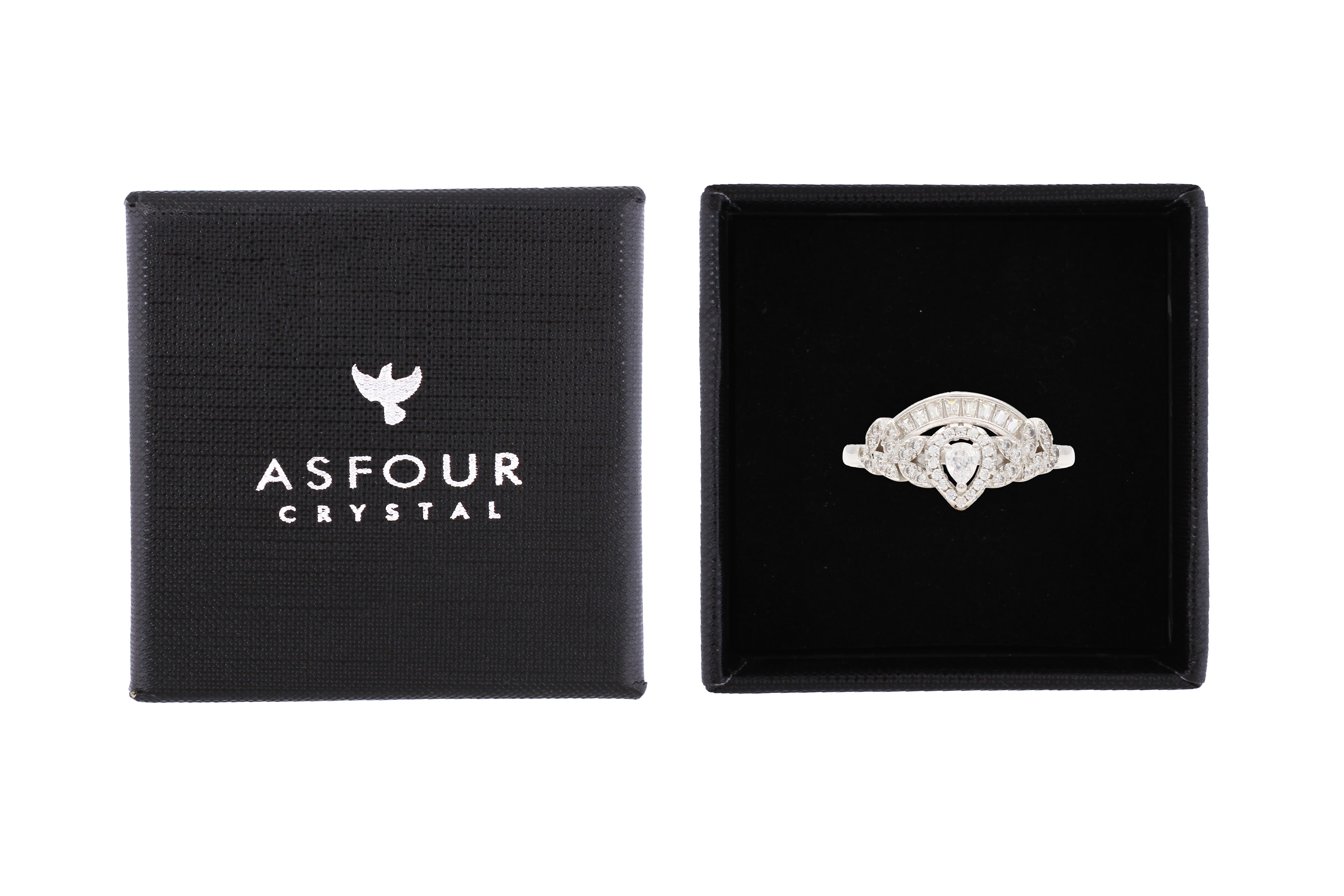 Asfour Cluster Ring With Crown Design In 925 Sterling Silver RR0347-9