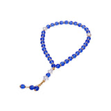 Rosary - Blue - Gold Separator - Large Bead - Asfour Crystal