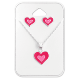 Asfour 925 Sterling Silver Necklace and Earring Set, Silver