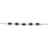 Asfour rounded Zircon Stone 925 Silver Chain-Bracelet - B1939-B