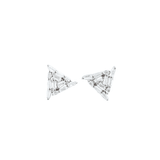 Asfour rectangle + triangle Zircon Stone 925 Silver earring - E1764