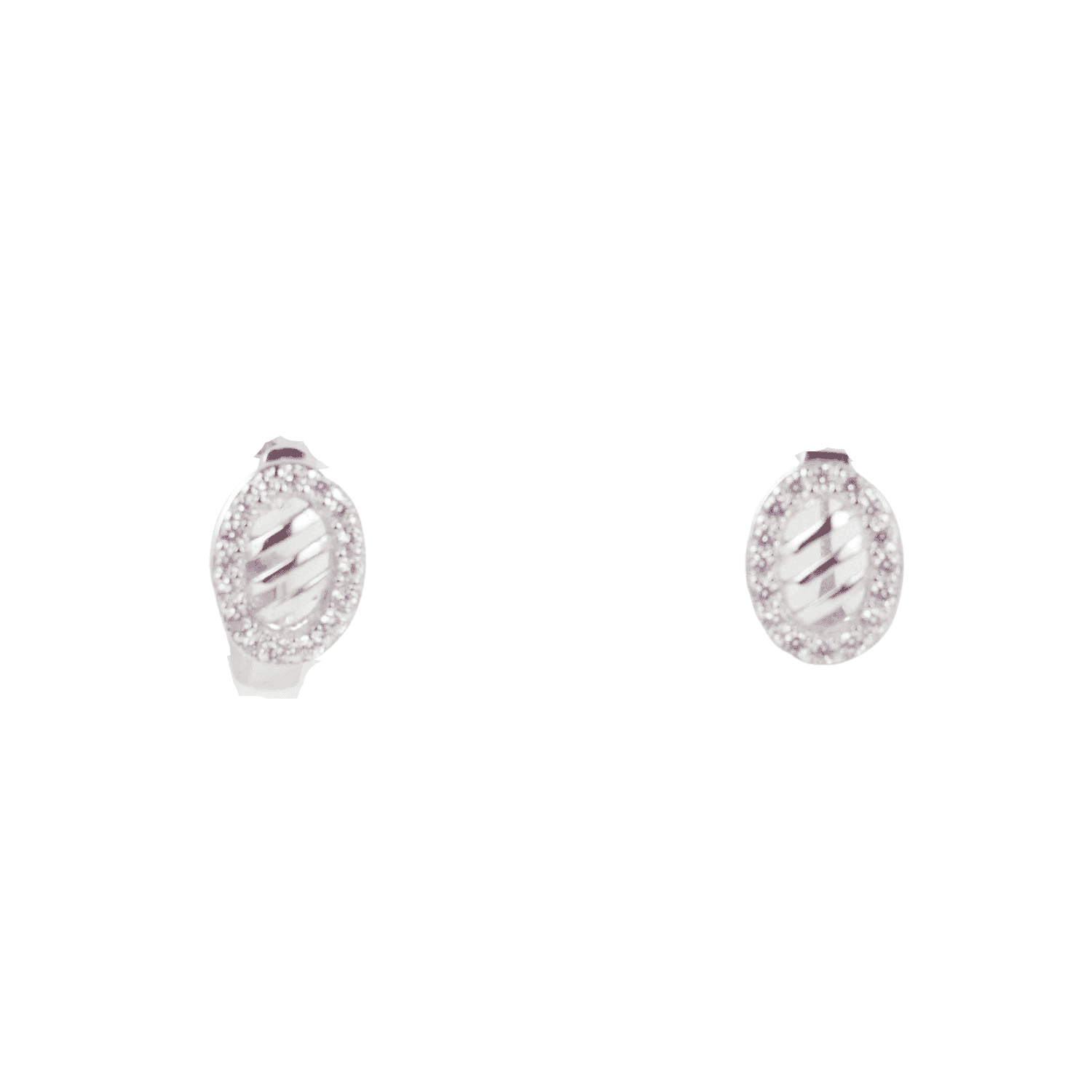 Asfour rounded Zircon Stone 925 Silver earring - E1762