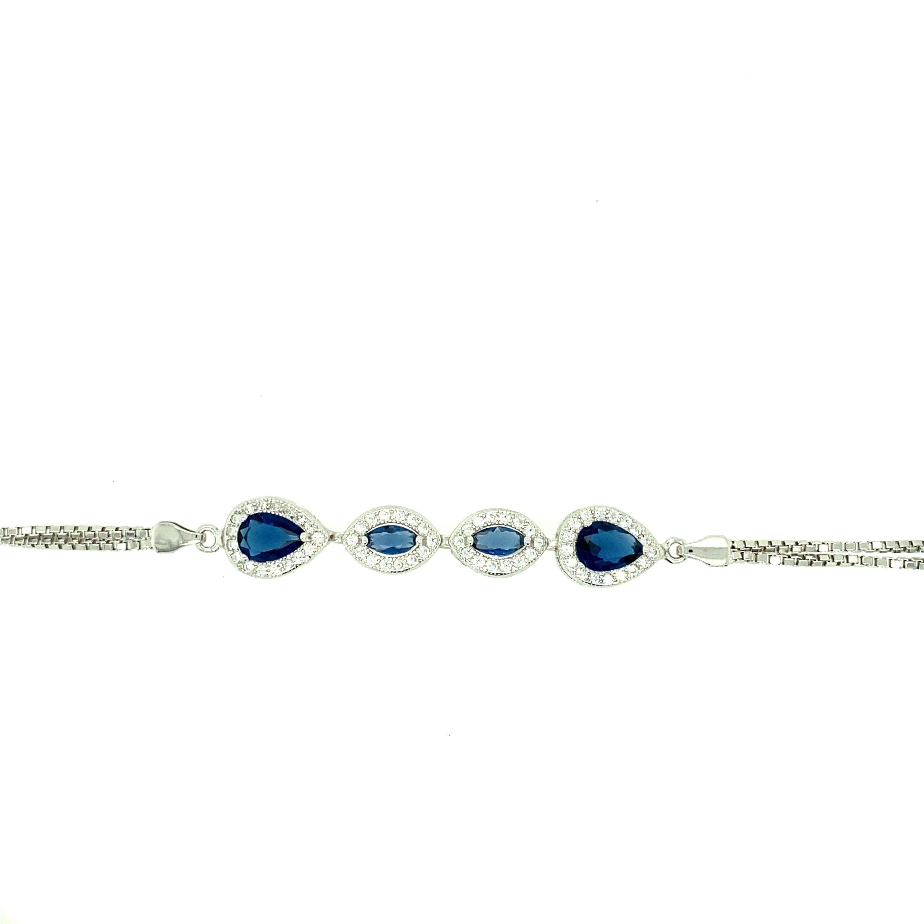 Bracelet b1600-b - 925 Sterling Silver - Asfour Crystal