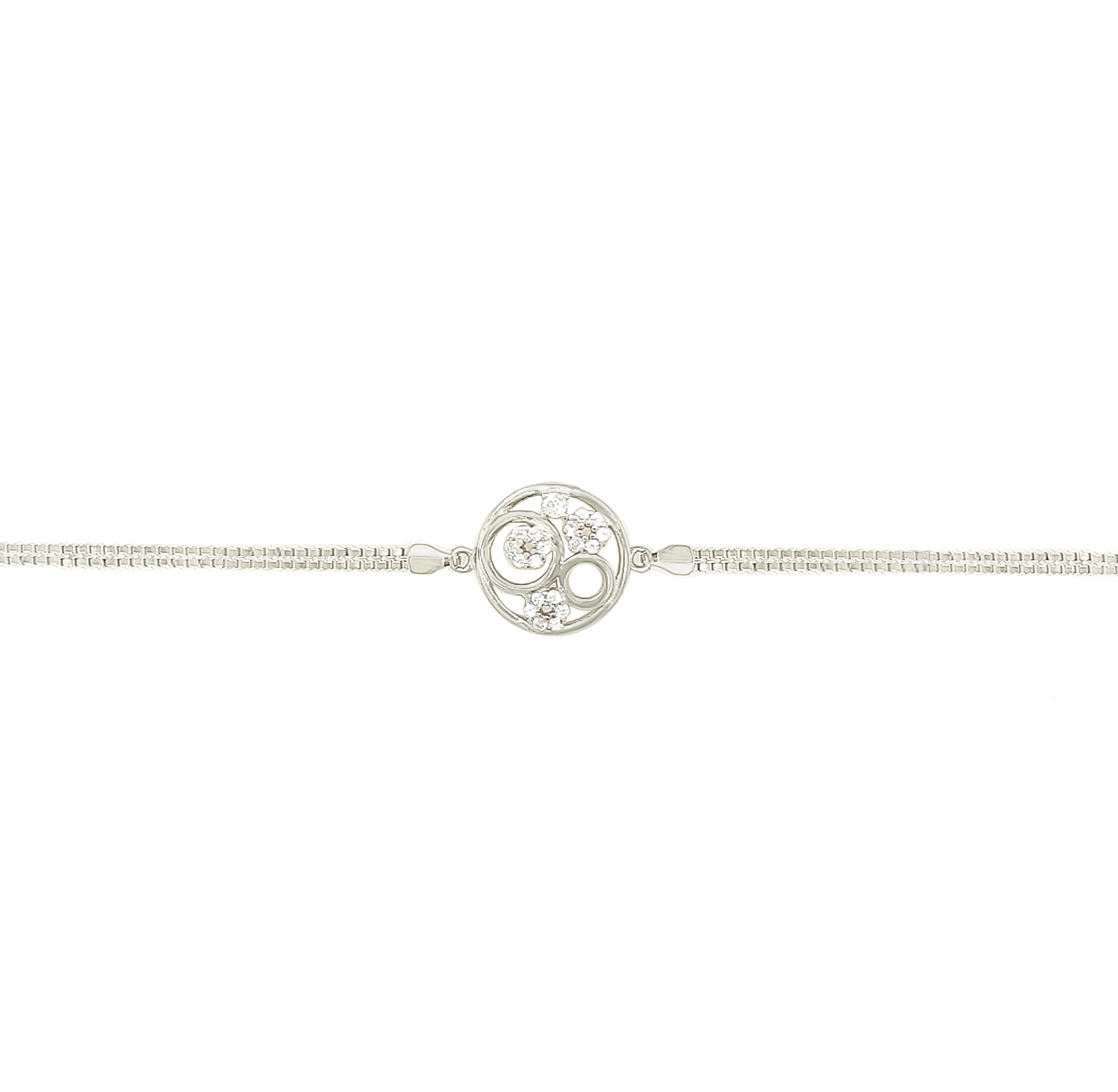 Asfour Crystal 925 Sterling Silver  Rose Bracelet