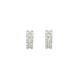 Asfour Crystal 925 Sterling Silver  Square Earrings 