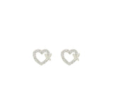 Asfour Crystal 925 Sterling Silver  Hollow Heart & Butterfly Earrings