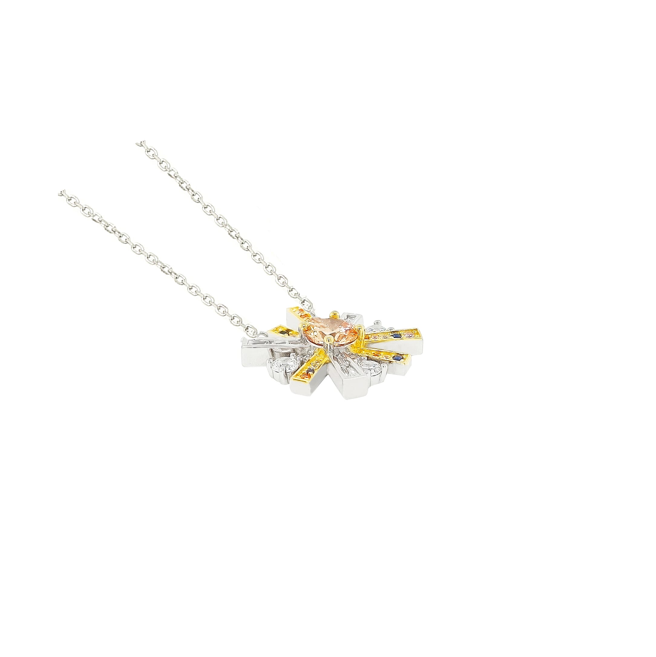 Asfour Crystal Necklaces With Clear Zircon NK0008-Silver