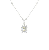 Asfour Crystal Necklaces With Clear & Yellow Zircon NK0027-Y-Silver