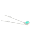 Asfour Crystal Necklaces With Clear & Green Antika Zircon NK0028-GA-Silver