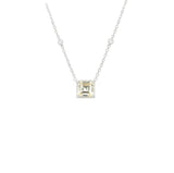 Asfour CrystalNecklaces With Clear  &  YellowZircon NK0030-Y-Silver