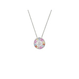 Asfour Crystal Necklaces With Clear & Multi Color Zircon NK0048-K-Silver